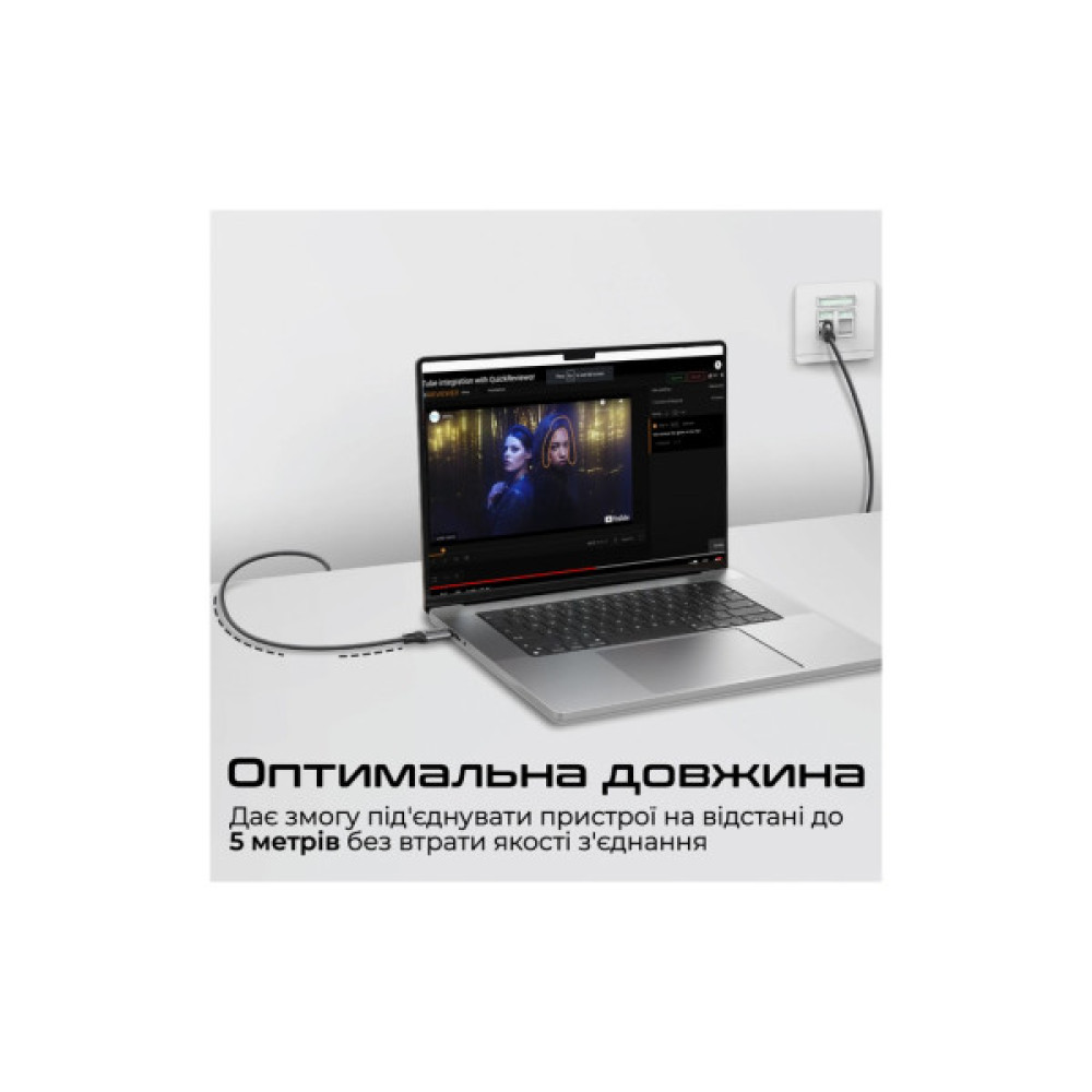 Дата кабель USB-C to RJ45 Ethernet 5.0m Promate (clink-rj45)