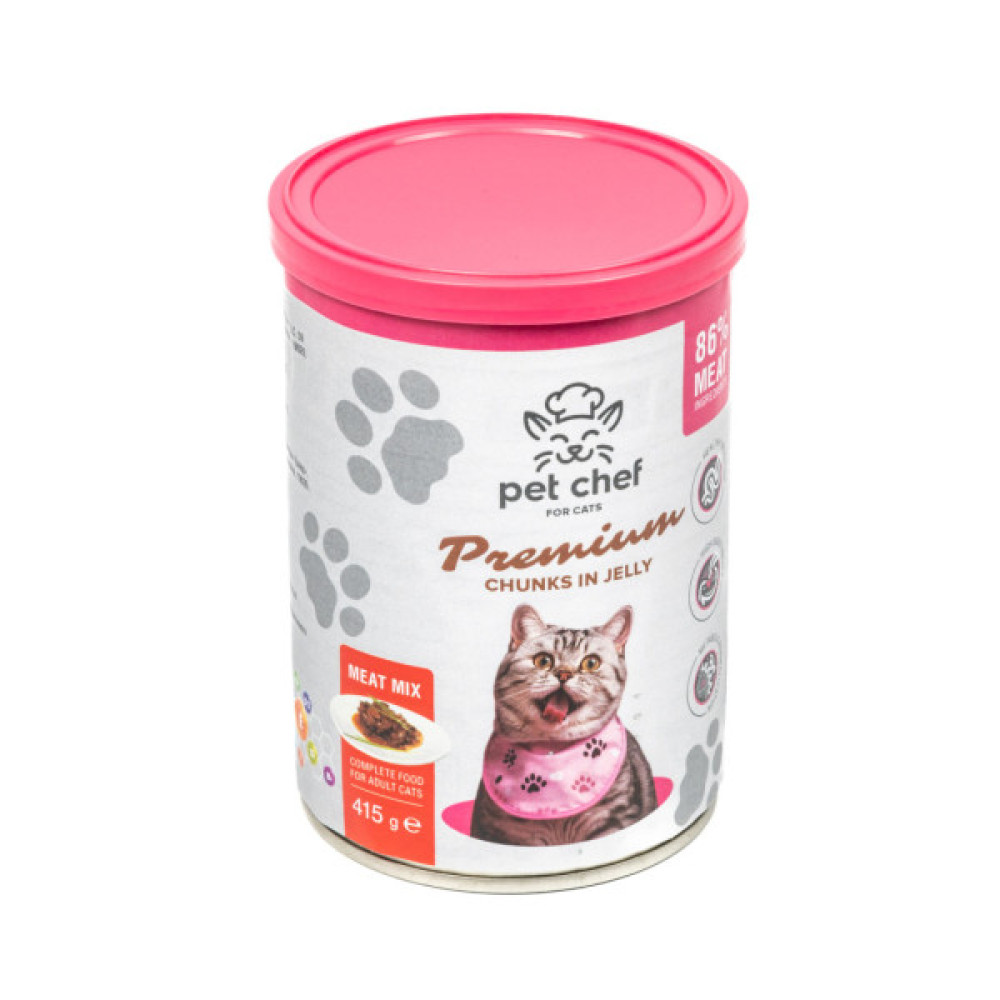 Вологий корм для кішок Pet Chef М'ясний мікс 415 г (4820255193571)