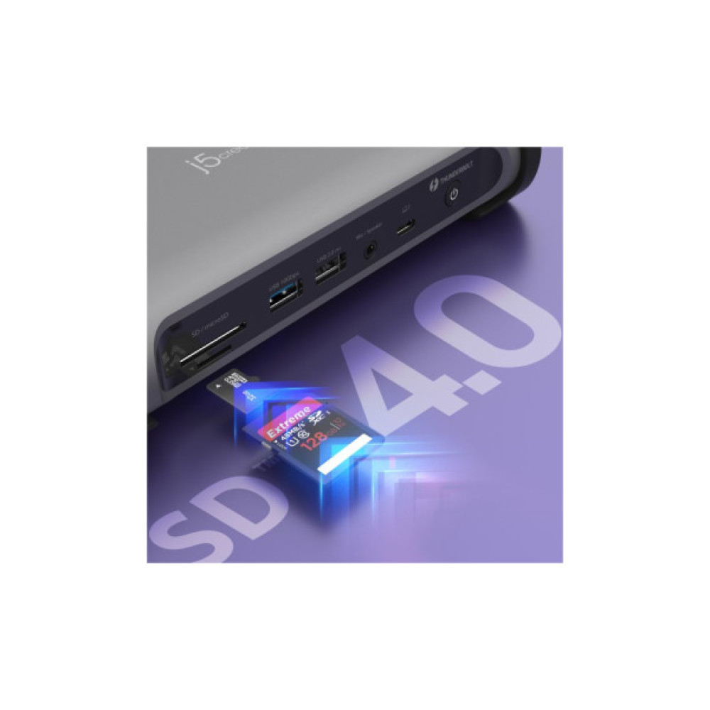 Порт-реплікатор J5create Dock-Station USB-C 15-in-1 (HDMI/DP/PD/USB-A/USB-C/LAN/картридер/audio) (JTD568-EN)