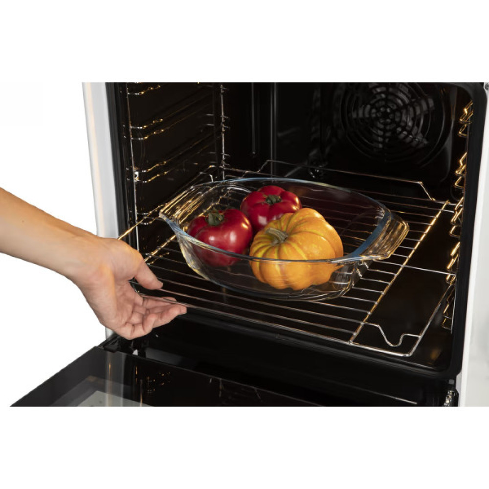 Плита Hansa комбінована, 65л, 50x60см, дисплей, конвекція, чавун, білий