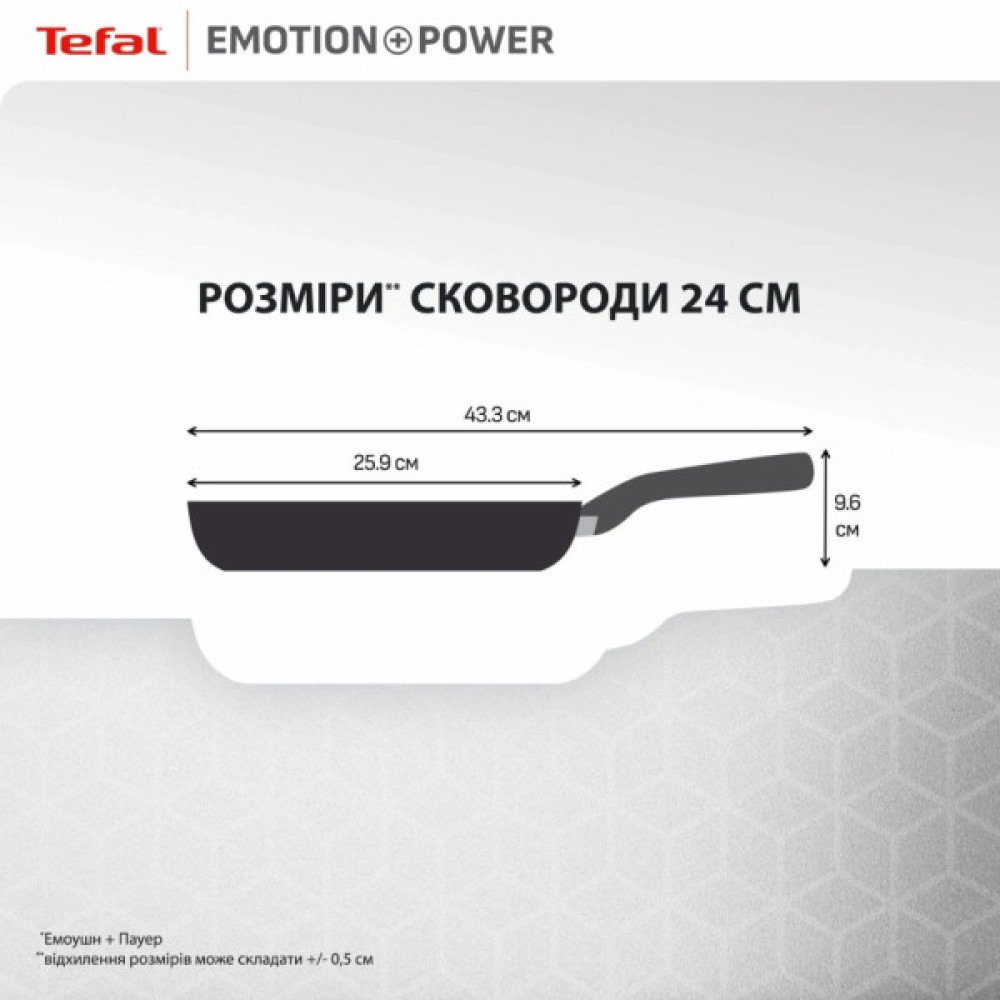 Сковорода Tefal Emotion+ Power 24 см з кришкою (SET_E3410455)