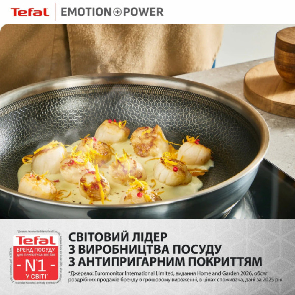 Сковорода Tefal Emotion+ Power 24 см з кришкою (SET_E3410455)