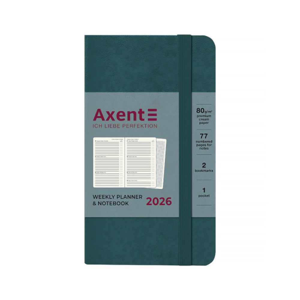 Тижневик Axent датований 2026 Pocket Strong 90х150, лазурний (8508-26-63-A)
