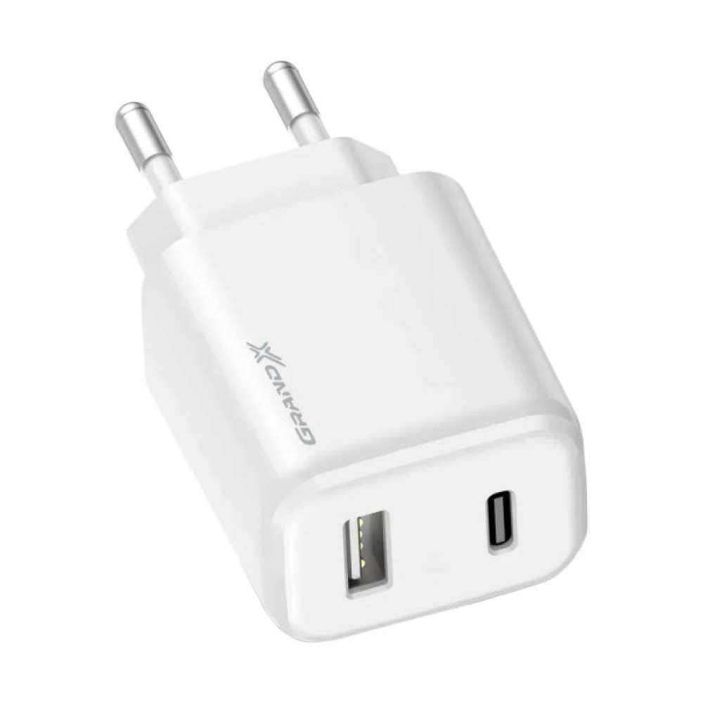 Зарядний пристрій Grand-X CH-890 Fast Charge 1xUSB-C PD20W + 1xUSB QC4.0 + AFC SCP FCP Black (CH-890)