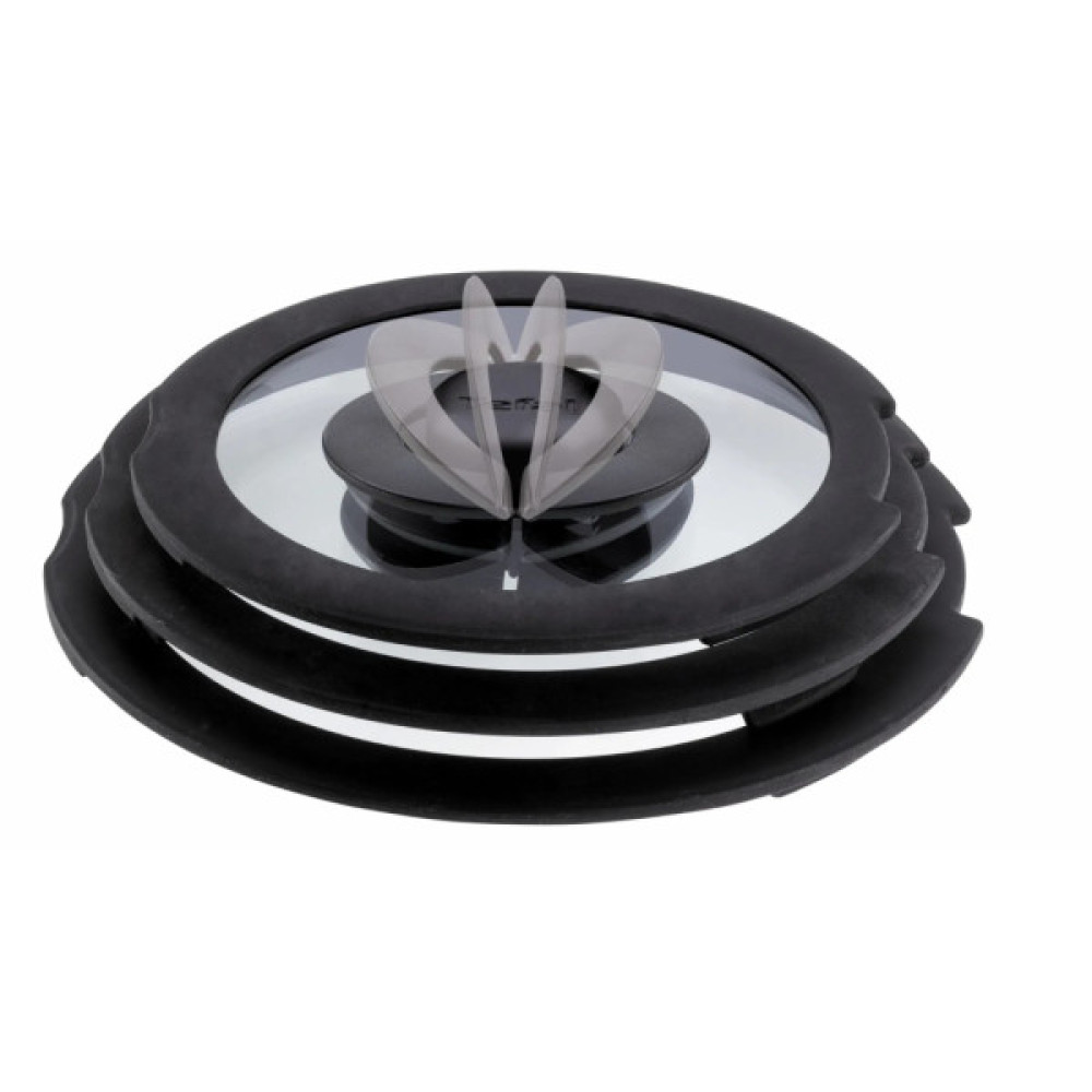 Кришка для посуду Tefal Ingenio 28см, скло, силікон, прозоро-чорний (L9846753)