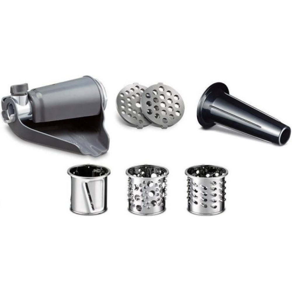 М'ясорубка Tefal HV1 7in1, 1400Вт, 1.7кг/хв, 2 решітки, насадка для ковбас, томатів, 3 терки, пластик, чорний