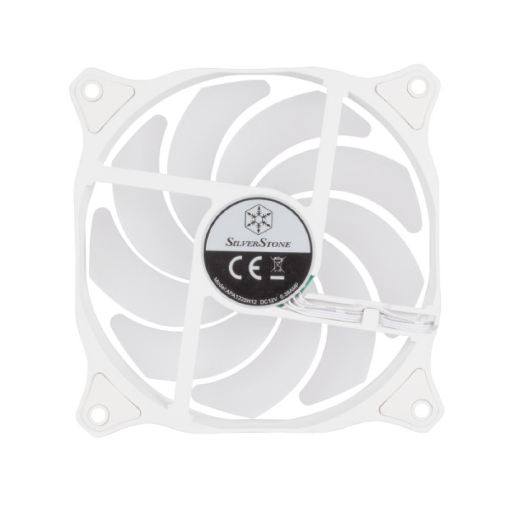 Корпусний вентилятор SilverStone Air Blazer 120RW-ARGB, 120мм, 600-2200rpm, 4pin PWM, 3pin +5VARGB, 7.4-35.6dBa, білий