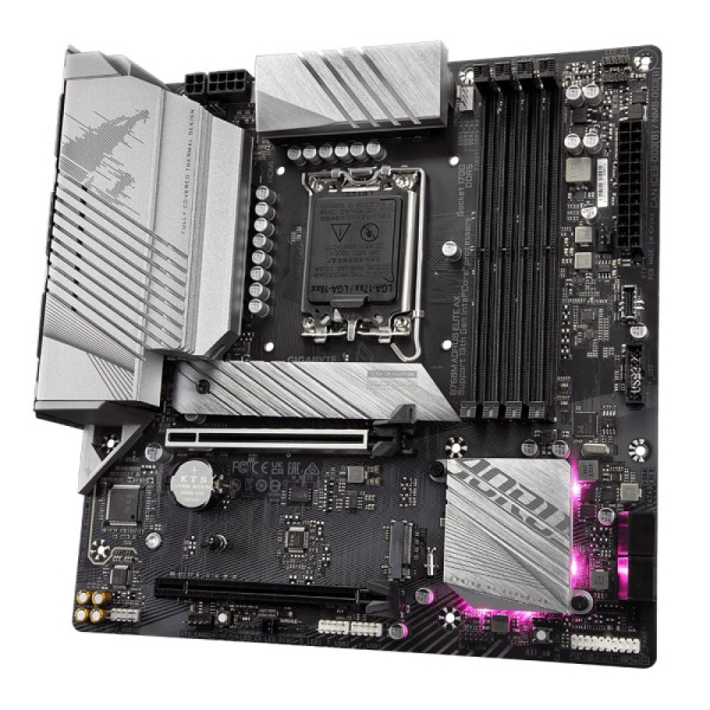 Материнська плата GIGABYTE B760M AORUS ELITE AX s1700 B760 4xDDR5 M.2 HDMI DP Wi-Fi BT mATX