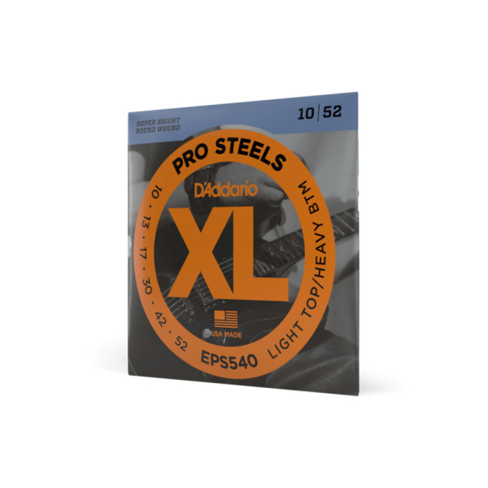Струни для гітари D'Addario XL ProSteels Light Top / Heavy Bottom (10-52) (EPS540)