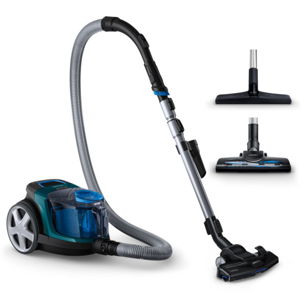 Пилосос Philips контейнерний 3000 series , 900Вт, конт пил -1,5л, НЕРА, турбощітка, чорно-зелений