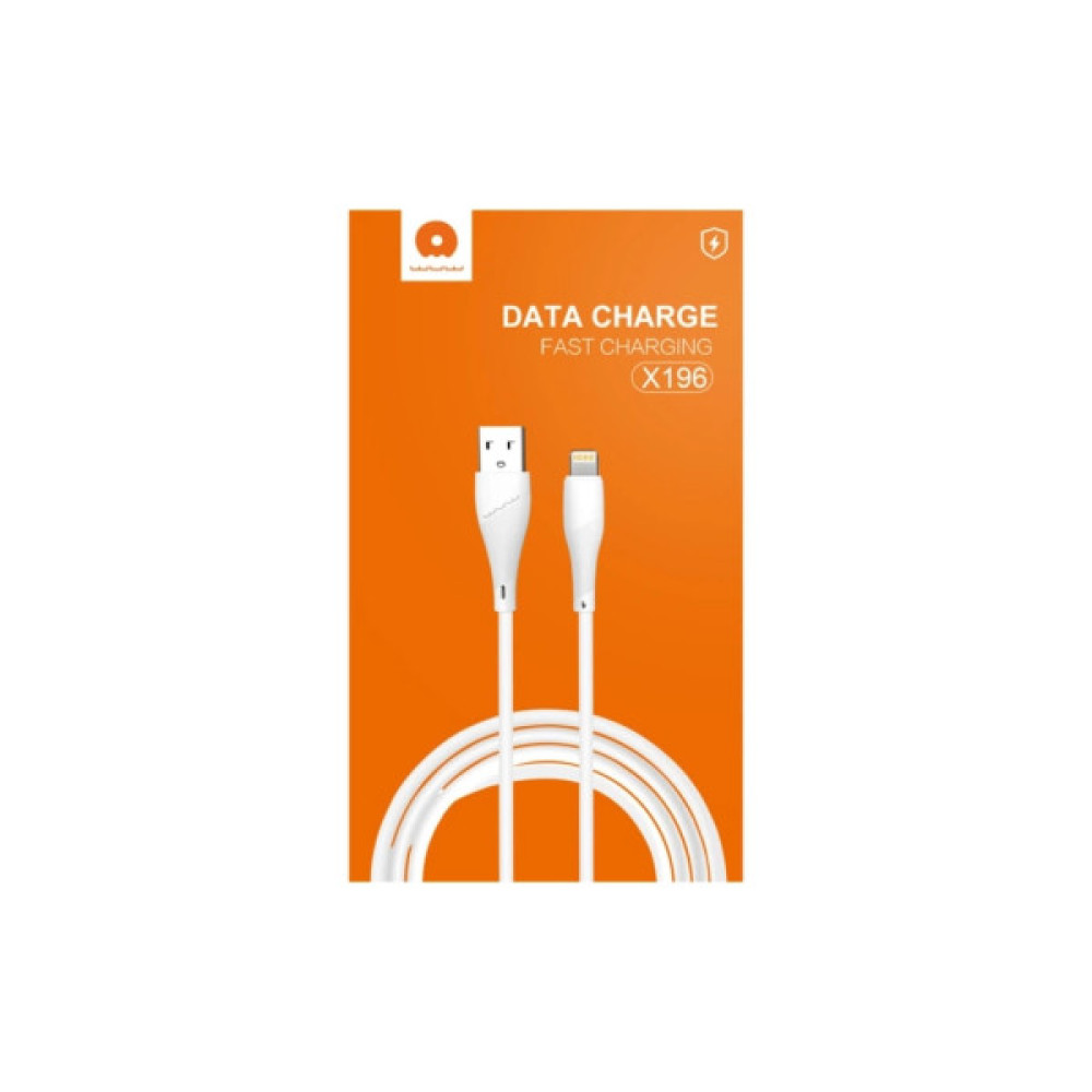 Дата кабель USB 2.0 AM to Lightning 1.0m 2.4A X196 white WUW (6972573335596)