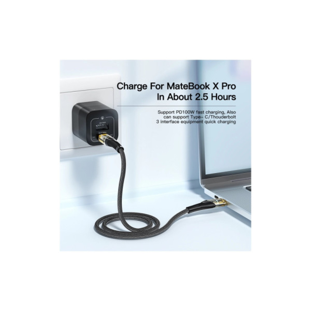 Дата кабель USB-C to USB-C 1.0m 100W blue Essager (EXCTT1-XJ03-P)