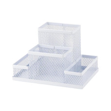 Настільний набір Axent підставка-органайзер 155x103x100 мм металева, біла (2117-21-A)