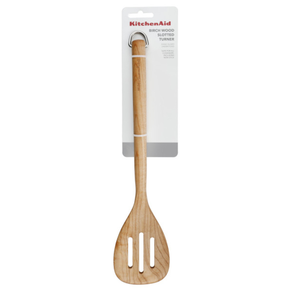 Лопатка кухонна KitchenAid Coreline з прорізами, 34,2 см, береза (KQR702OHE)