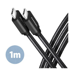 Дата кабель USB-C to USB-C 1.0m v3.2 Gen 1 PD 60W 3A black AXAGON (BUCM3-CM10AB)