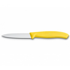 Кухонний ніж Victorinox SwissClassic для нарезки 8 см, волнистое лезвие, желтый (6.7636.L118)