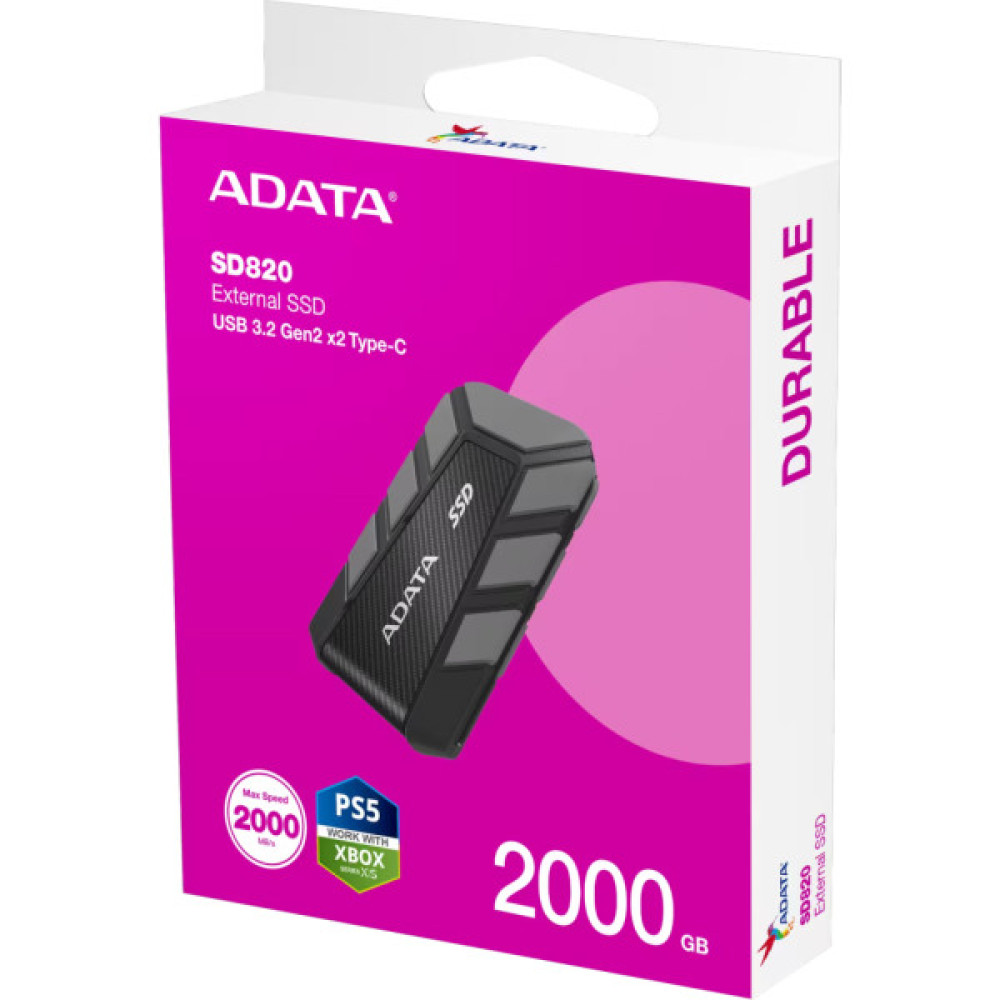 Накопичувач SSD USB 3.2 2TB SD820 ADATA (SD820-2000G-CGY)