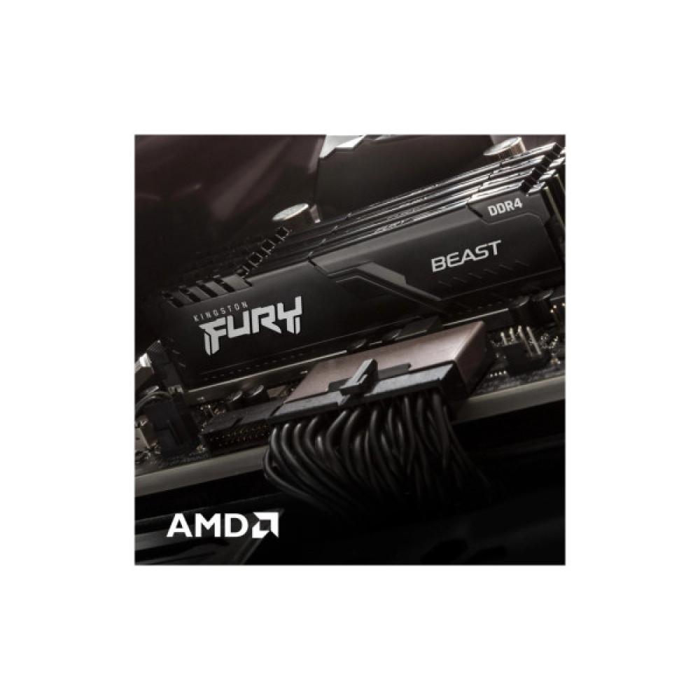Модуль пам'яті для комп'ютера DDR4 32GB (2x16GB) 3200 MHz Beast Black Kingston Fury (ex.HyperX) (KF432C16BB1K2/32WP)