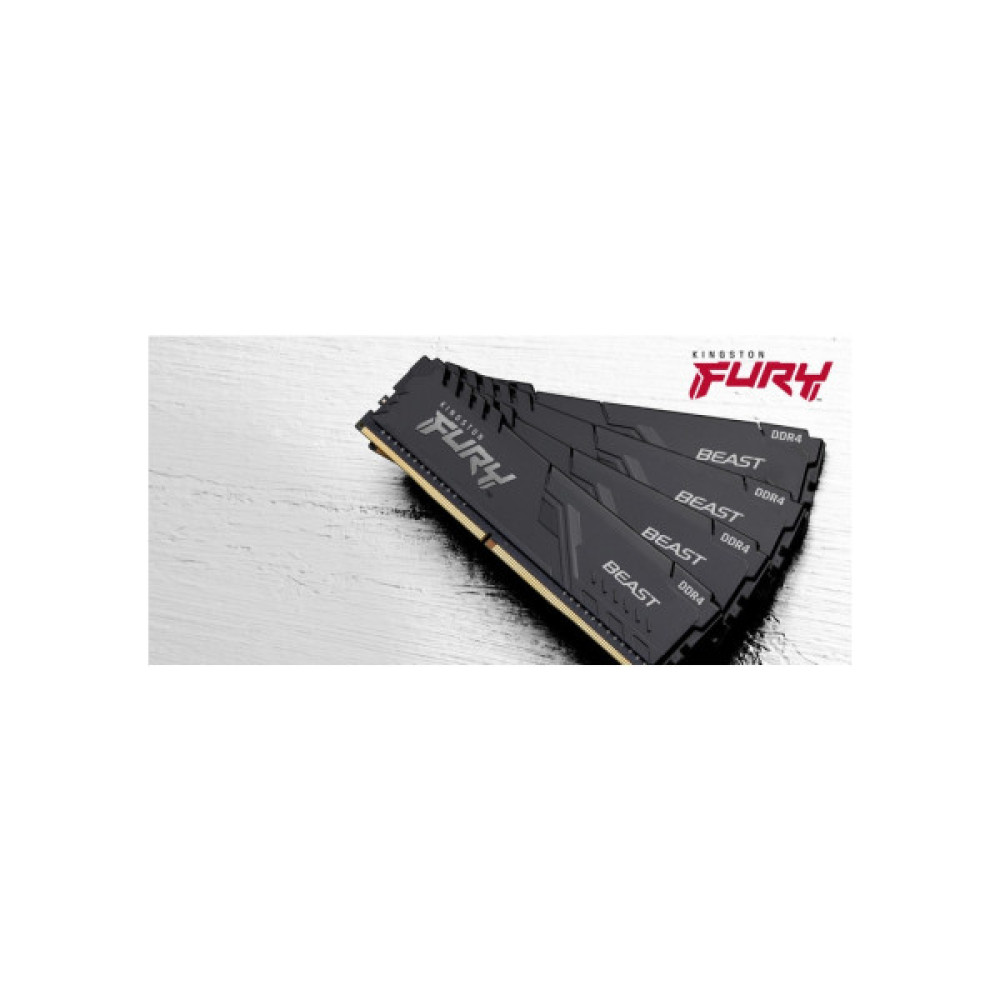 Модуль пам'яті для комп'ютера DDR4 32GB (2x16GB) 3200 MHz Beast Black Kingston Fury (ex.HyperX) (KF432C16BB1K2/32WP)
