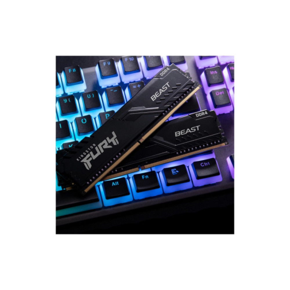 Модуль пам'яті для комп'ютера DDR4 32GB (2x16GB) 3200 MHz Beast Black Kingston Fury (ex.HyperX) (KF432C16BB1K2/32WP)