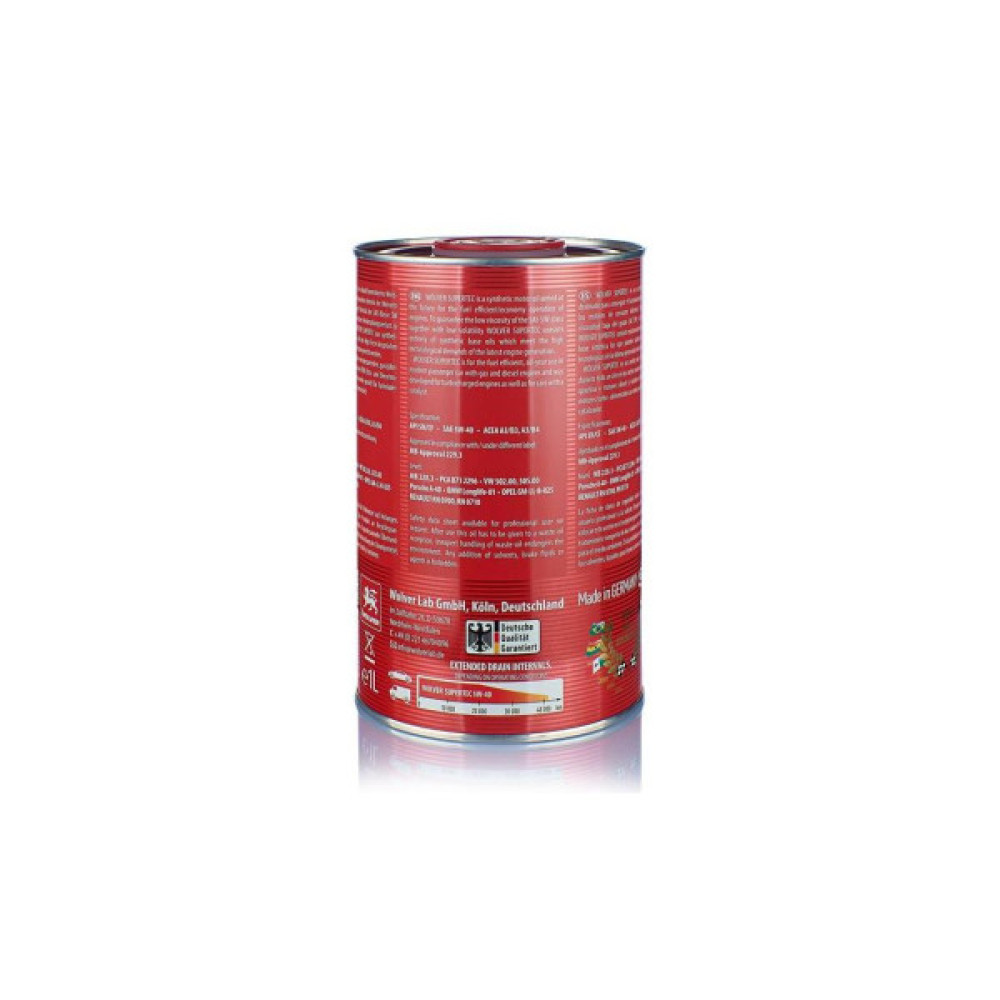 Моторна олива Wolver Ultratec 5W-40 1л (4260360940835)