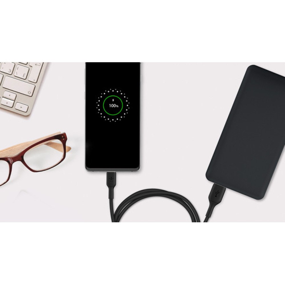 Кабель USB-A > USB-C заряджання/синхронізації Belkin 1м, 15Вт, Type-C, PVC, чорний