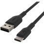 Кабель USB-A > USB-C заряджання/синхронізації Belkin 1м, 15Вт, Type-C, PVC, чорний