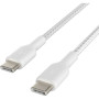 Кабель USB-C > USB-C заряджання/синхронізації Belkin 2м, 60Вт, Type-C, плетений, білий Кабель USB-C > USB-C заряджання/синхронізації Belkin 2м, 60Вт, Type-C, плетений, білий