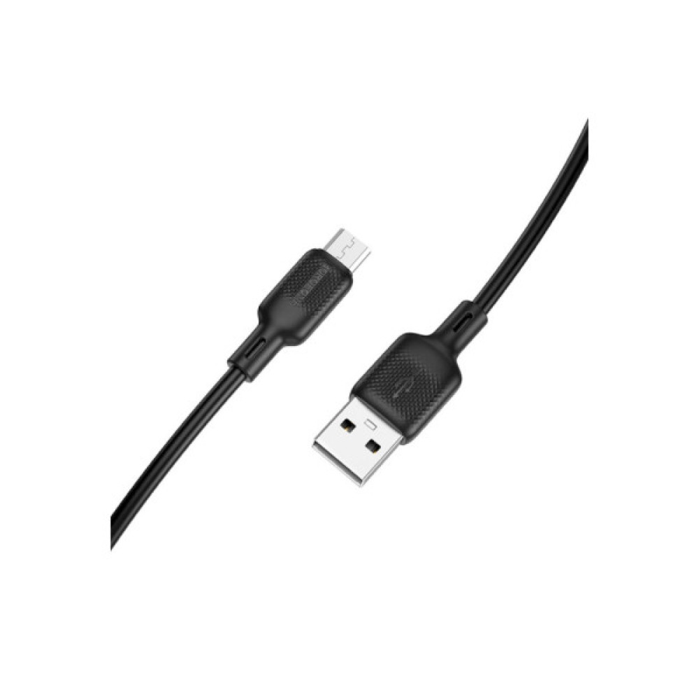 Дата кабель USB 2.0 AM to Micro 5P 2.0m Lenny silicone BX113 black BOROFONE (6941991115493)