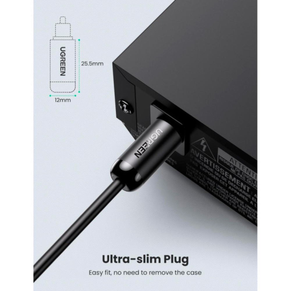Кабель мультимедійний Optical Toslink 1.5m AV122 black Ugreen (70891)