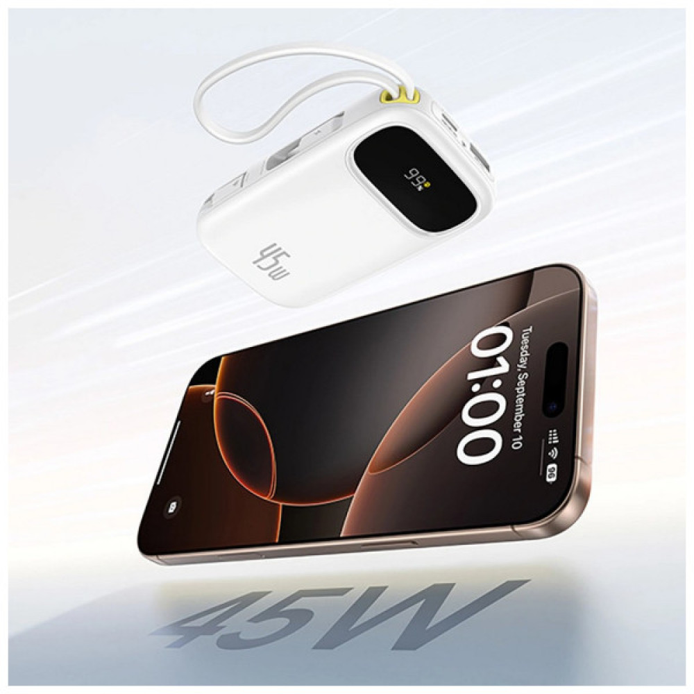 Батарея універсальна Baseus 10000mAh EnerFill FC31 Qpow 3 45W PD/3.0 QC/4.0 White (E0028C01)