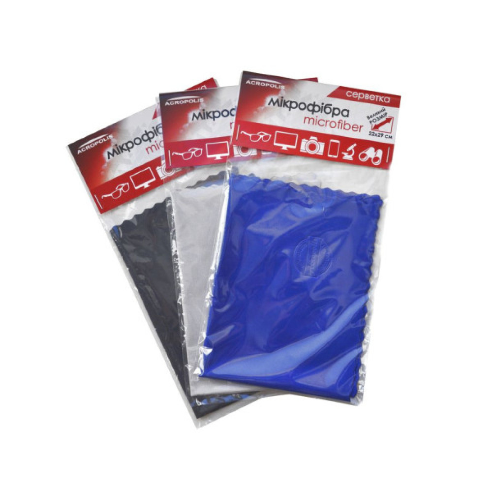 Серветки Acropolis A-90/12 microfiber 29*22см gray, поштучно (A90-12GY)