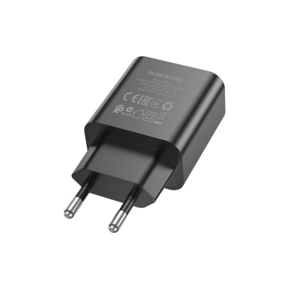Зарядний пристрій BOROFONE BA72A USB QC3.0 black (6974443388541)