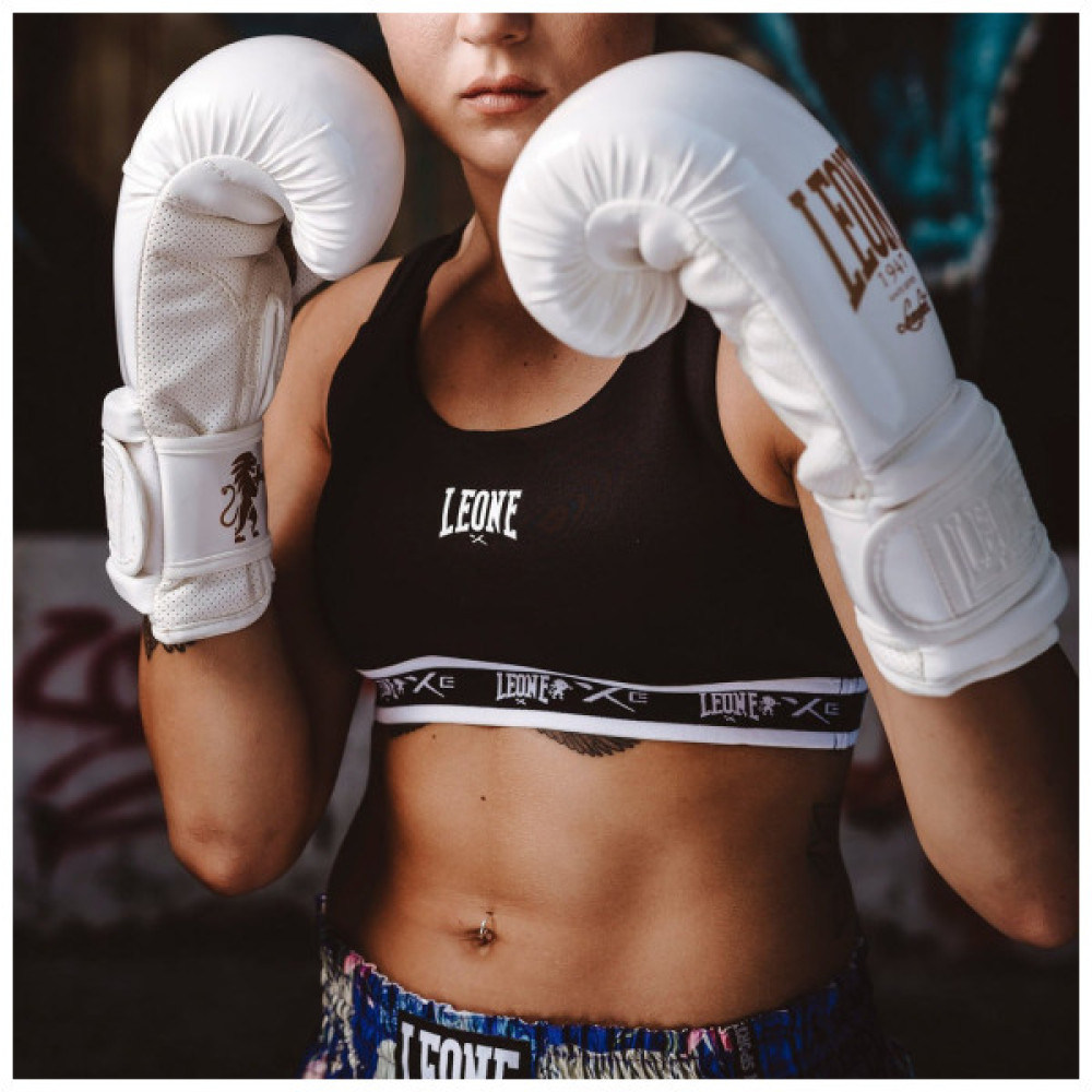 Боксерські рукавички Leone GN059W White/Gold 10 унцій (GN059W_White_10oz)