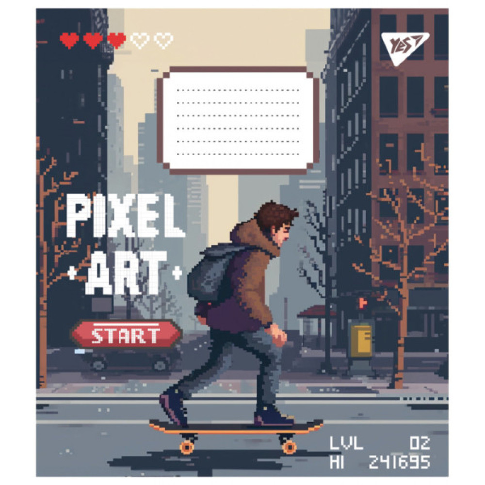 Зошит Yes Pixel art 12 аркушів лінія (767228)