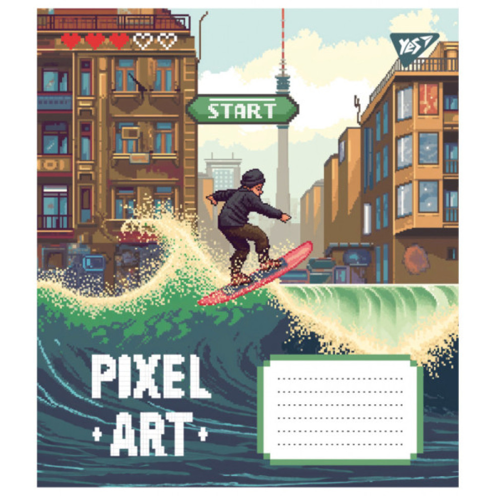 Зошит Yes Pixel art 12 аркушів лінія (767228)