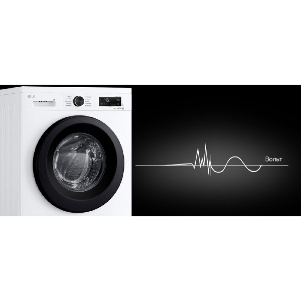 Пральна машина LG фронтальна, 7кг, 1200, A, 44см, дисплей, пара, інвертор, білий