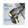 Кабель мультимедійний HDMI M to HDMI M 3.0m V2.0 4K60Hz 90° corner black Vention (AARBI)