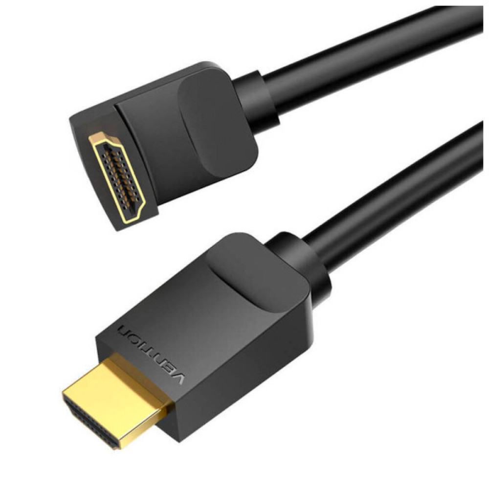 Кабель мультимедійний HDMI M to HDMI M 3.0m V2.0 4K60Hz 90° corner black Vention (AARBI)