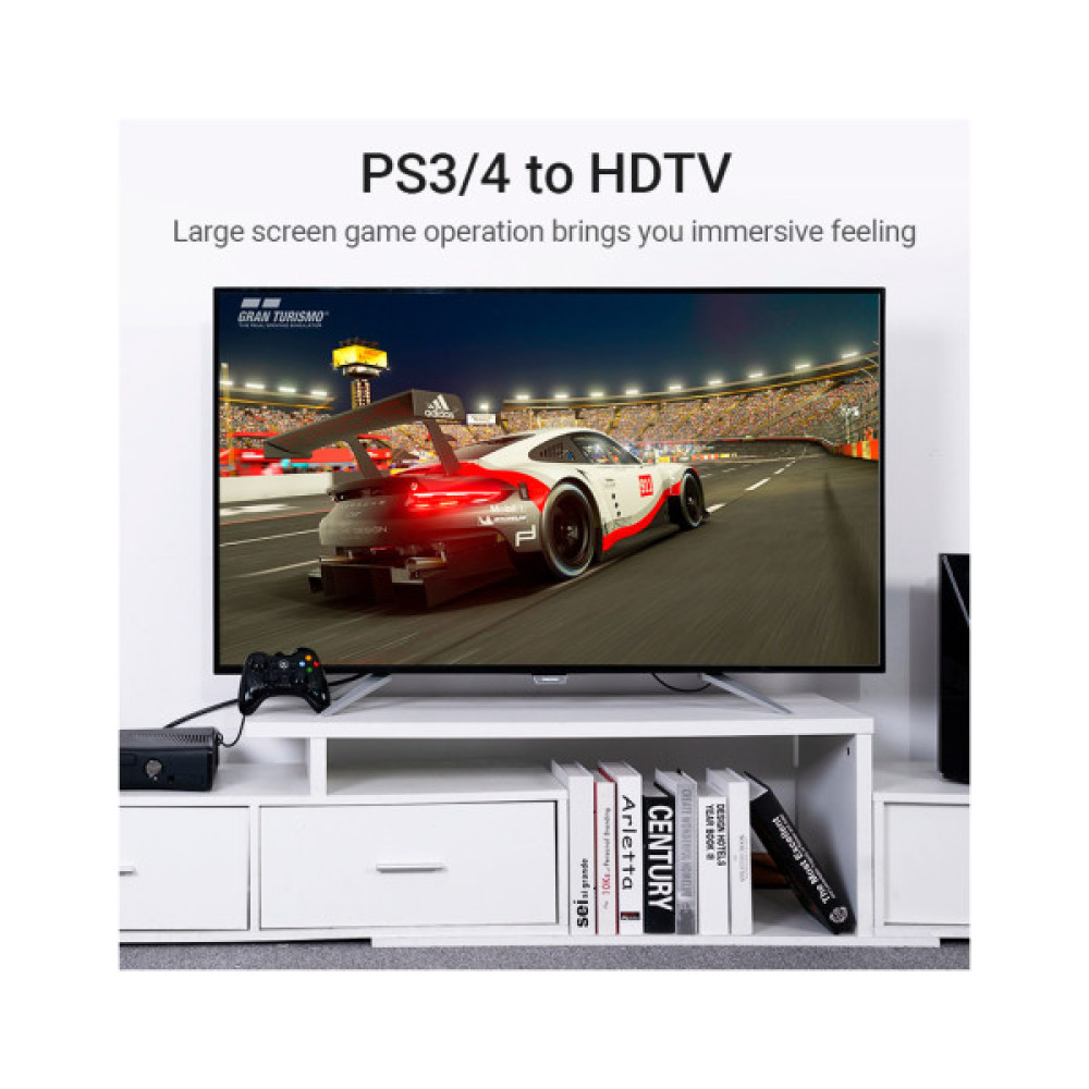 Кабель мультимедійний HDMI M to HDMI M 3.0m V2.0 4K60Hz 90° corner black Vention (AARBI)