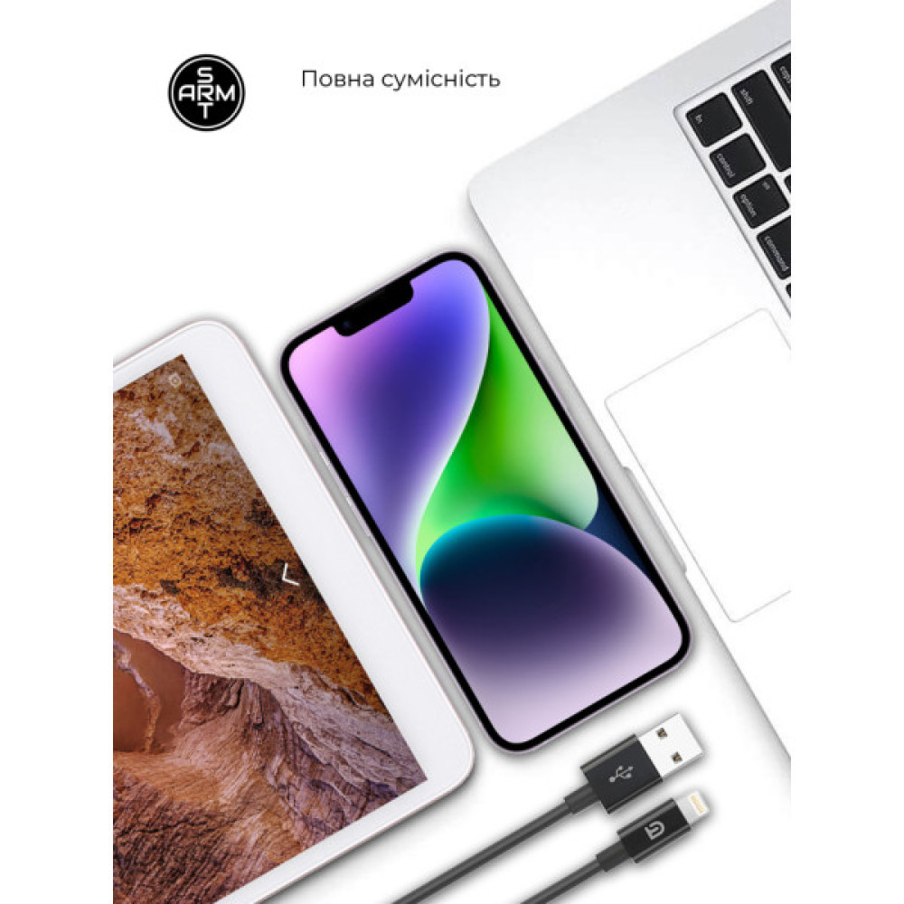 Зарядний пристрій Armorstandart AR-TA800 25W USB-C + cable USB-C to Lightning black (ARM77721)