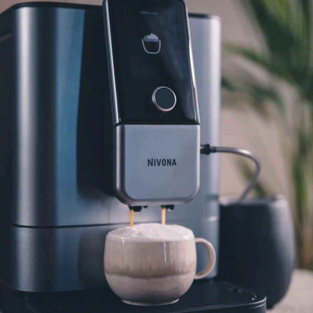 Кавомашина Nivona CafeRomatica, 1.8л, зерно+мелена, автомат.капуч, дисплей, авторецептів -9, пригот, холодної кави, перлинно-блакитний