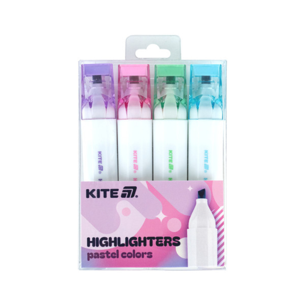 Набір маркерів Kite Highlighter Creative Pastel Colors, набір з 4-х кольорів (K24-1145-4)