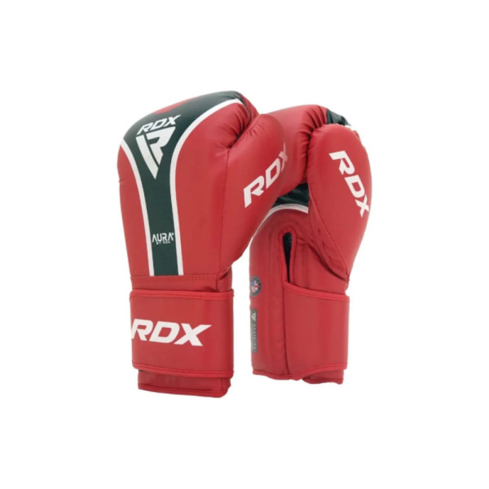 Боксерські рукавички RDX Aura Plus T-17 Red/Black 12 унцій (BGR-T17RB-12OZ+)