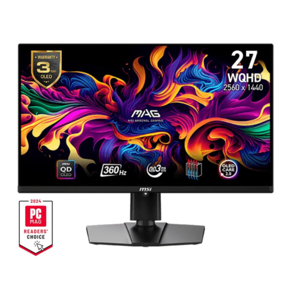 Монітор MSI 26.5" MAG 271QPX-QD-E2 2xHDMI, DP, USB-C, Audio, OLED, 2560x1440, 240Hz, 0.03ms, DCI-P3 99%, AdaptiveSync, Pivot, HDR400