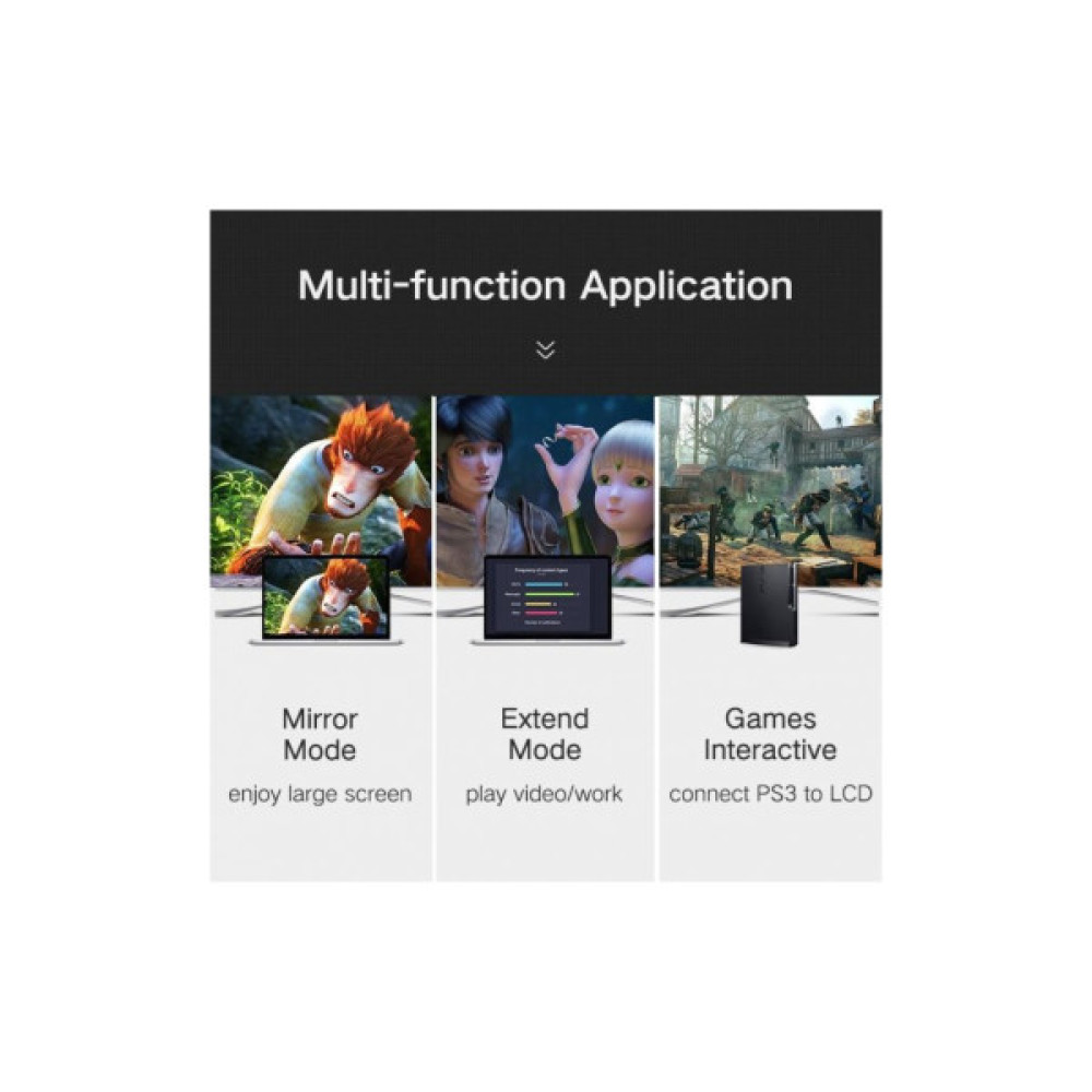 Кабель мультимедійний HDMI to HDMI 3.0m HD101 Round (Yellow/Black) UGREEN (10130)