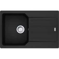 Мийка кухонна Franke City, фраграніт, прямокутник, з крилом, 780х500х190мм, чаша - 1, врізна, оборотна, UCG 611-78, онікс