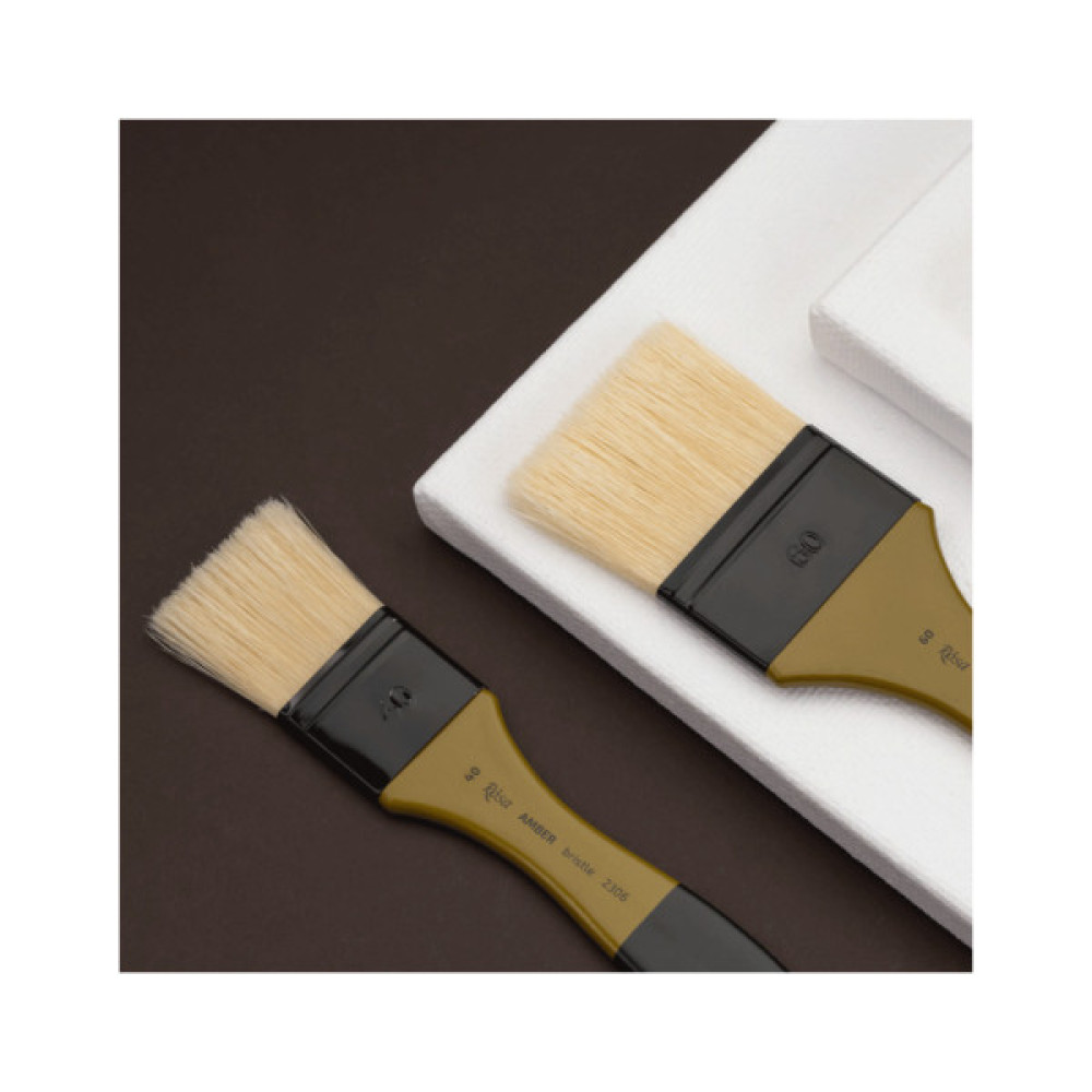 Пензлик для малювання Rosa Щетина флейц, AMBER 2306, №15 (4823098533559)