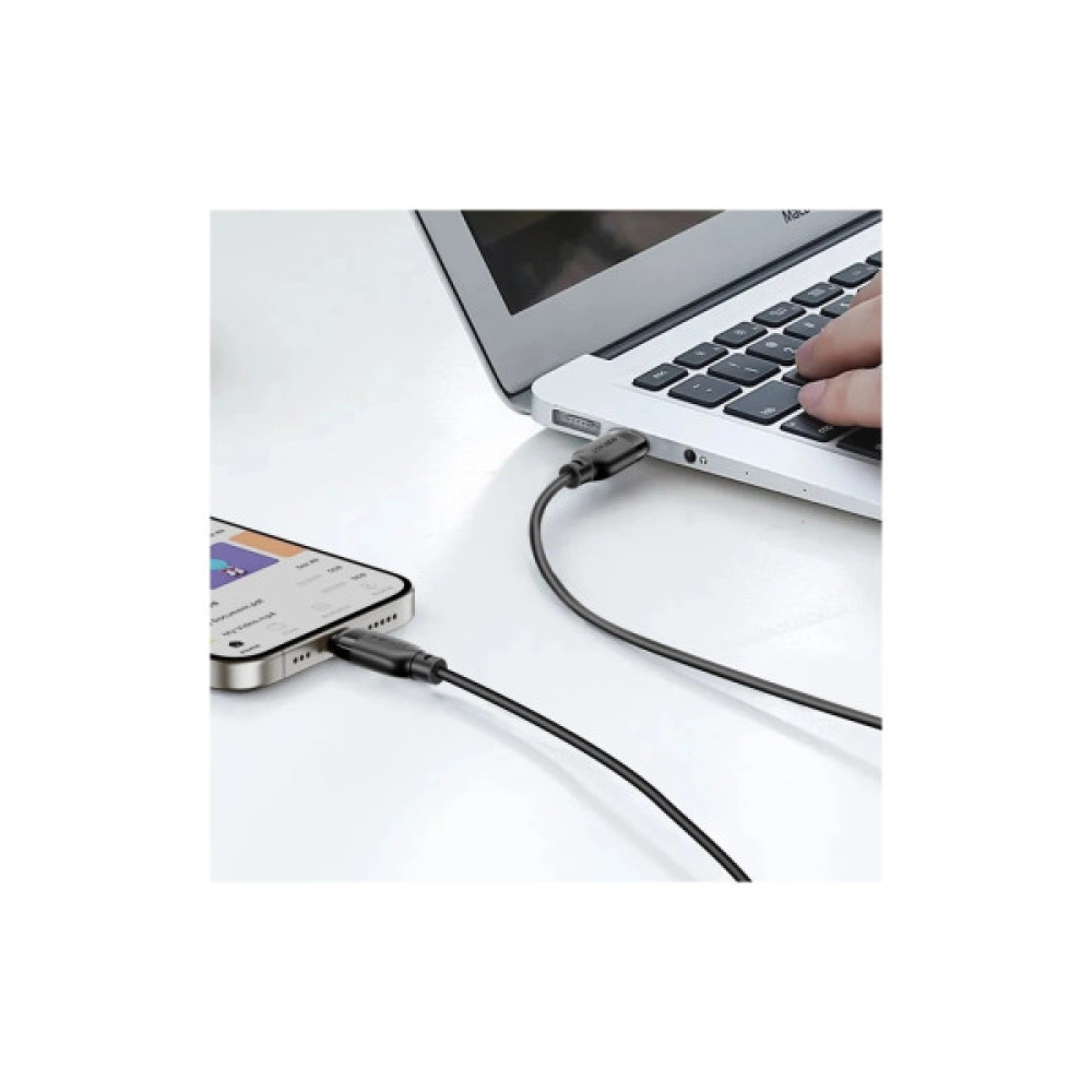 Дата кабель USB 2.0 AM to Lightning 2.0m 30W TPU black Acefast (6974316286288)