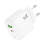 Зарядний пристрій HOCO CS55A 1xUSB-C PD30W + 1xUSB QC3.0 white (6942007631549)